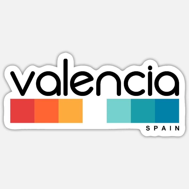 Valence - Espagne - Espagne - Espagne - Sticker taille S (10 x 10 cm) - blanc mat