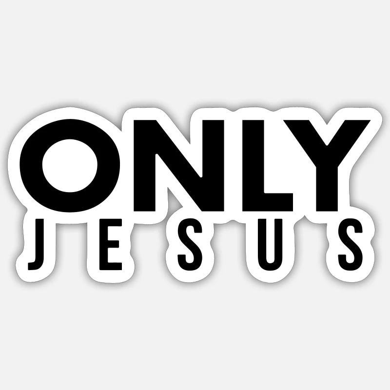 Seulement Jésus - Sticker taille S (10 x 10 cm) - blanc mat