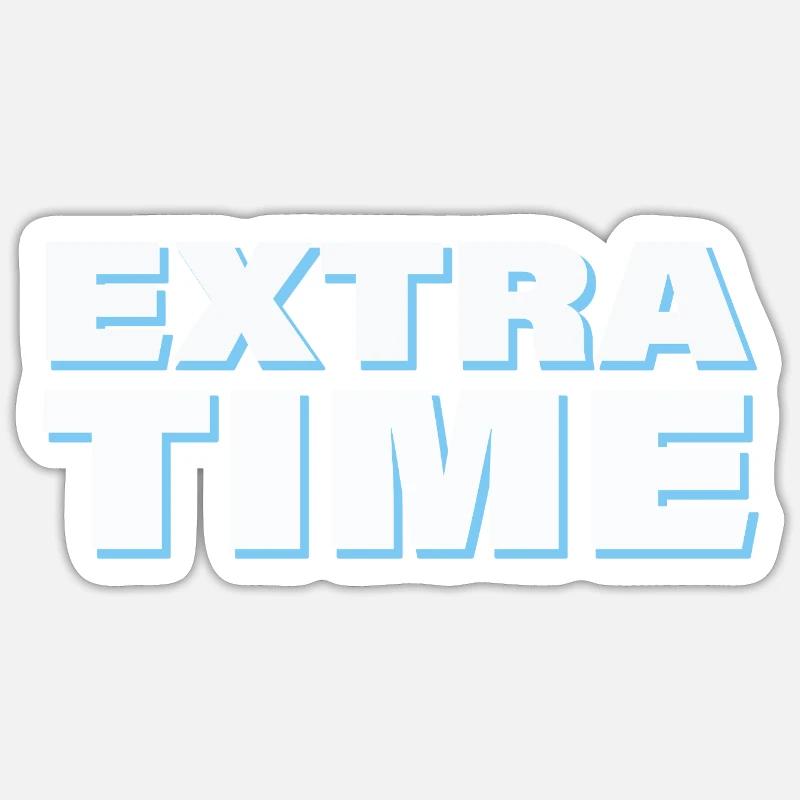 EXTRA TIME - Sticker Größe S (10 x 10 cm) - Mattweiß