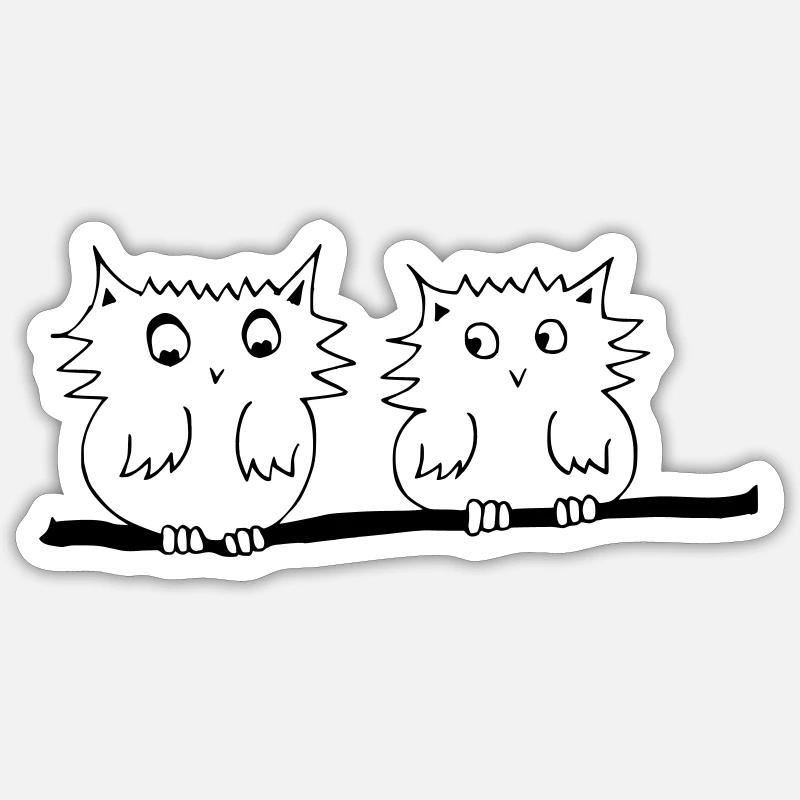 Käutzchen - Das Original by heavenlygoods - Sticker Größe S (10 x 10 cm) - Mattweiß