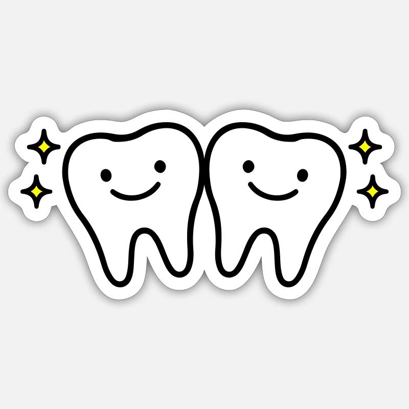 Tooth Cute - Sticker size S (10 x 10 cm) - white matte