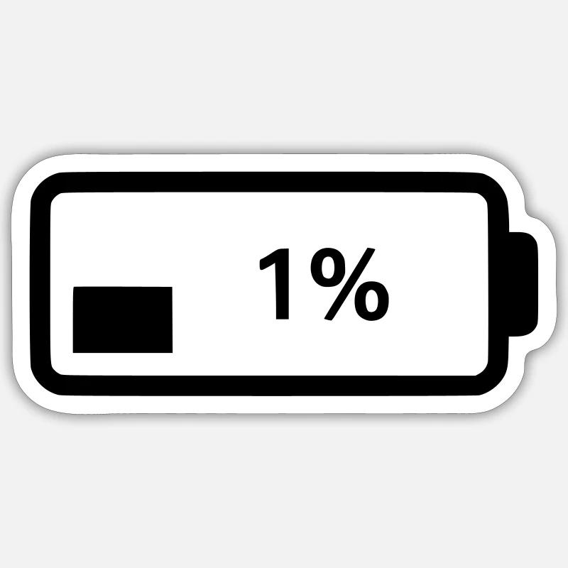 Battery symbol charge level 1% Sticker size S (10 x 10 cm)