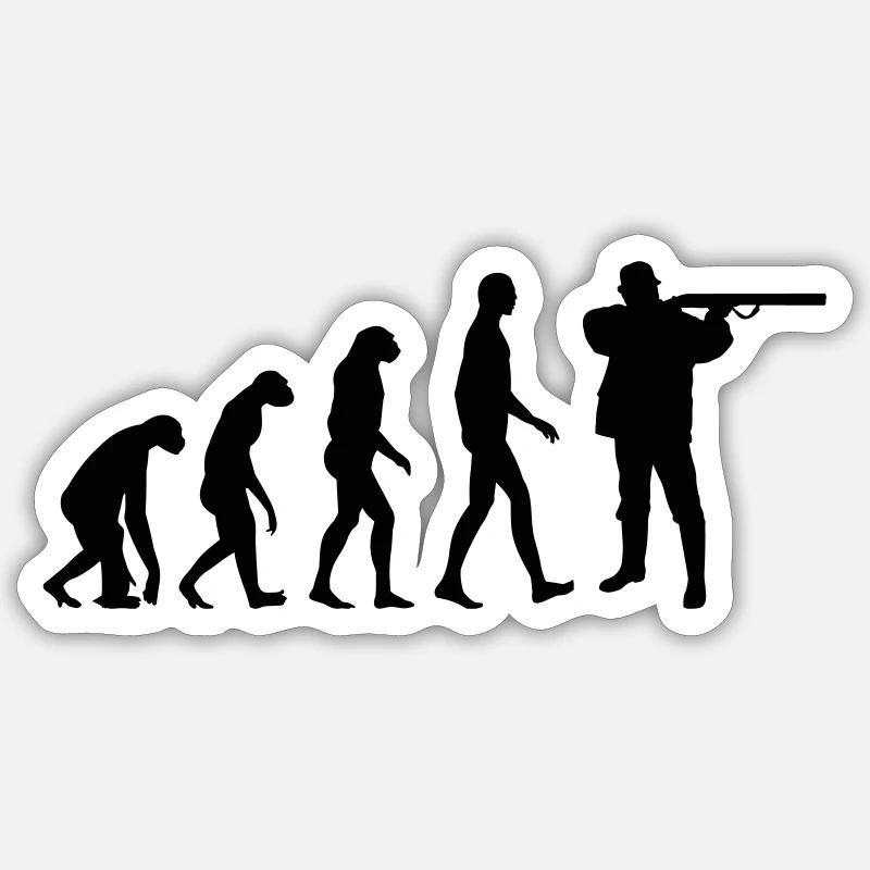 Évolution chasseur - chasse Sticker taille S (10 x 10 cm)