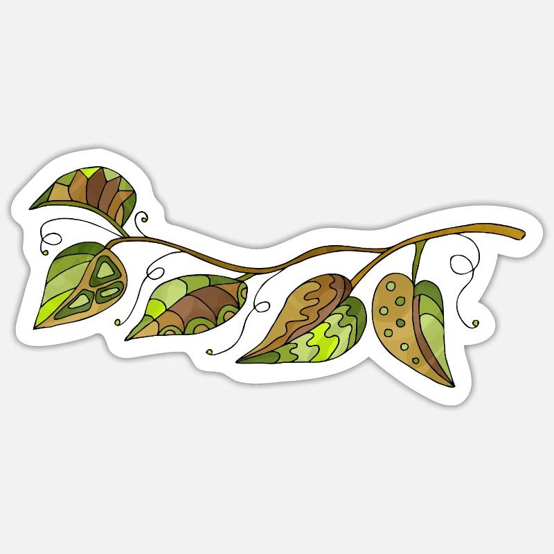 feuilles - Sticker taille S (10 x 10 cm) - blanc mat