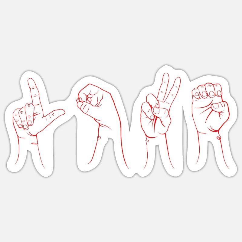 LOVE red LSF - Sticker size S (10 x 10 cm) - white matte
