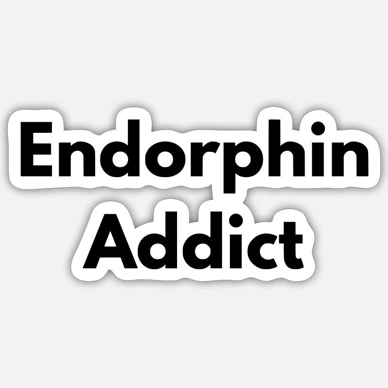 Endorphinabhängiger - Sticker Größe S (10 x 10 cm) - Mattweiß