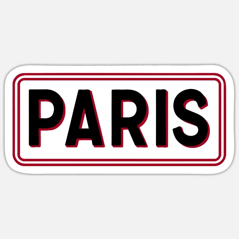 Paris Red Frame Typography Sticker size S (10 x 10 cm)