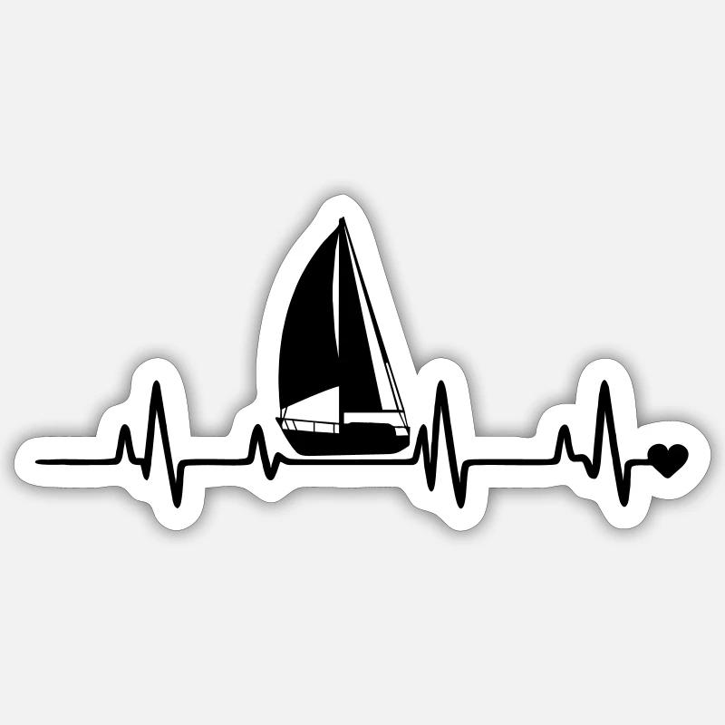 Sailboat - Sticker size S (10 x 10 cm) - white matte
