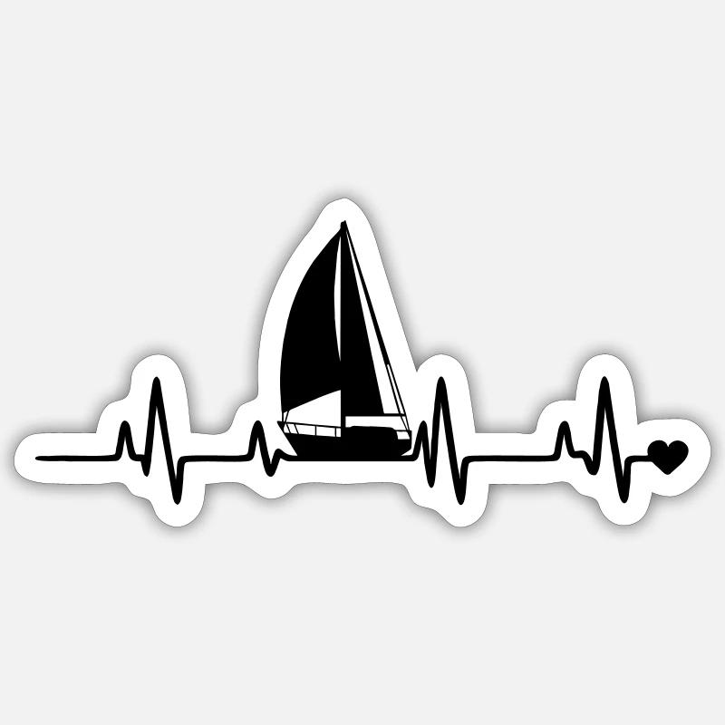 Sailboat - Sticker size S (10 x 10 cm) - white matte