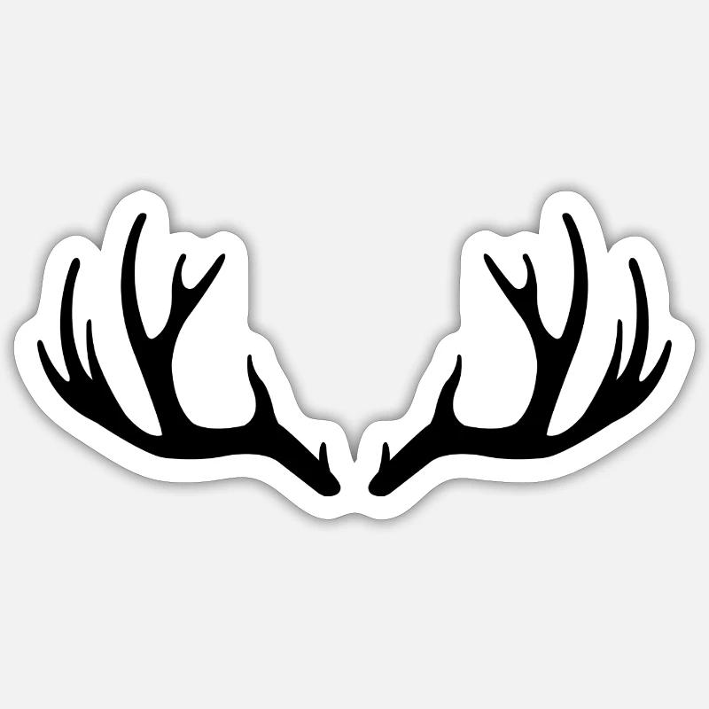 Hirschgeweihe - Sticker Größe S (10 x 10 cm) - Mattweiß