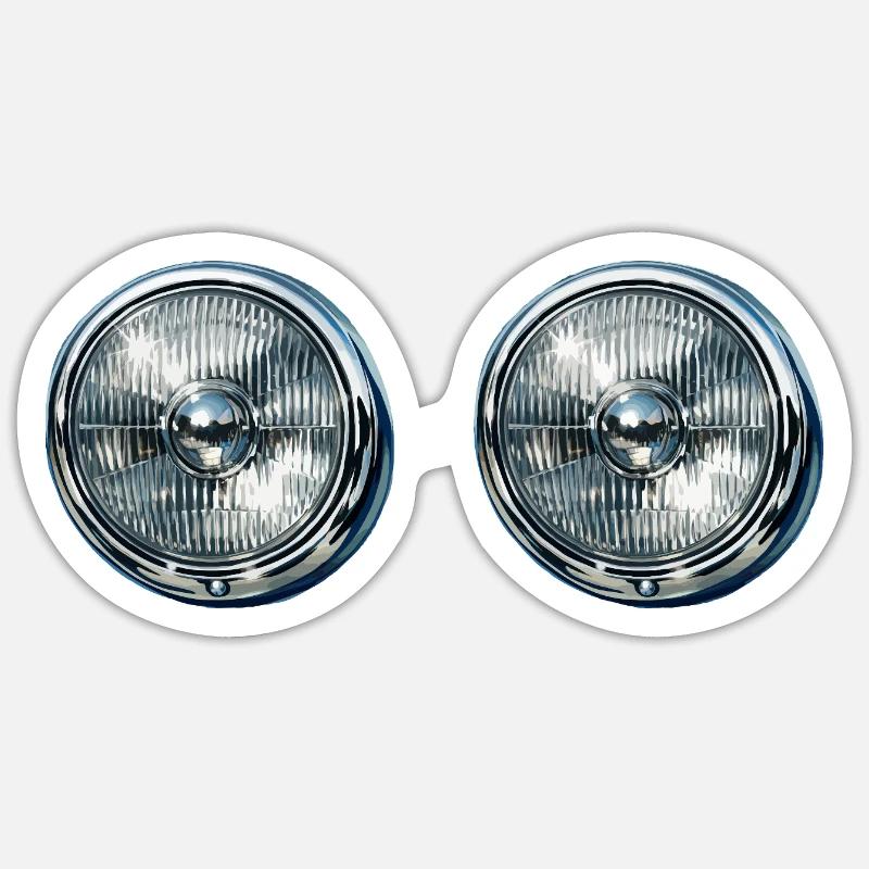 Double Headlight Reflections - Sticker size S (10 x 10 cm) - white matte