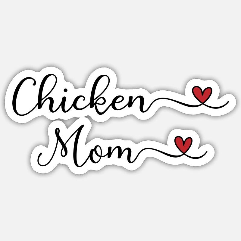 Poulets - Sticker taille S (10 x 10 cm) - blanc mat