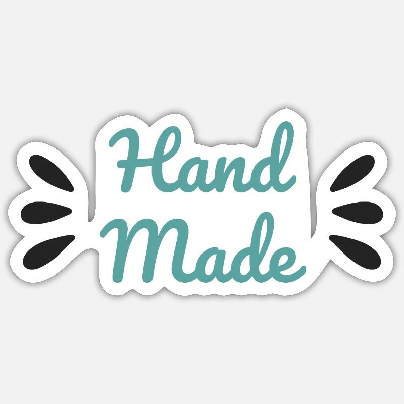 Hand Made Script Style Minimalist Craft Shirt Sticker size S (10 x 10 cm)