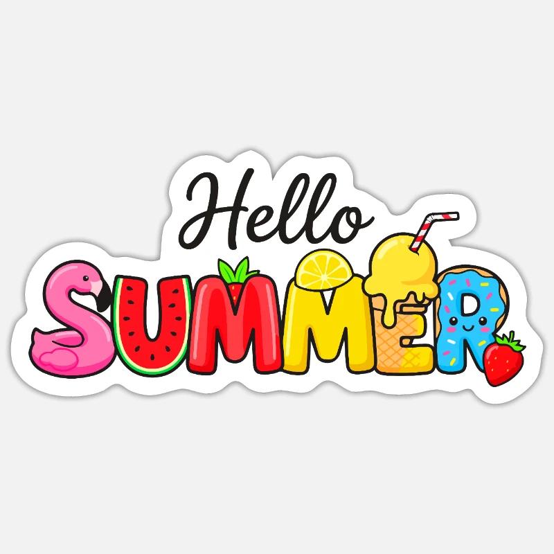 Hello Summer Fruit Letters Sticker size S (10 x 10 cm)