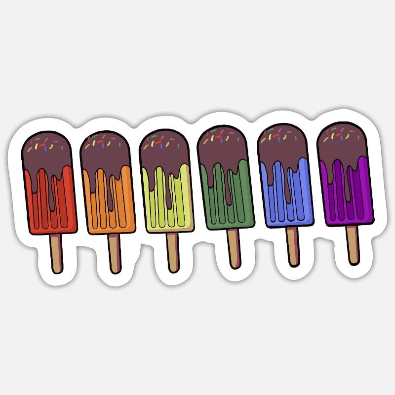 Rainbow Frozen pop Parade - Sticker Größe S (10 x 10 cm) - Mattweiß