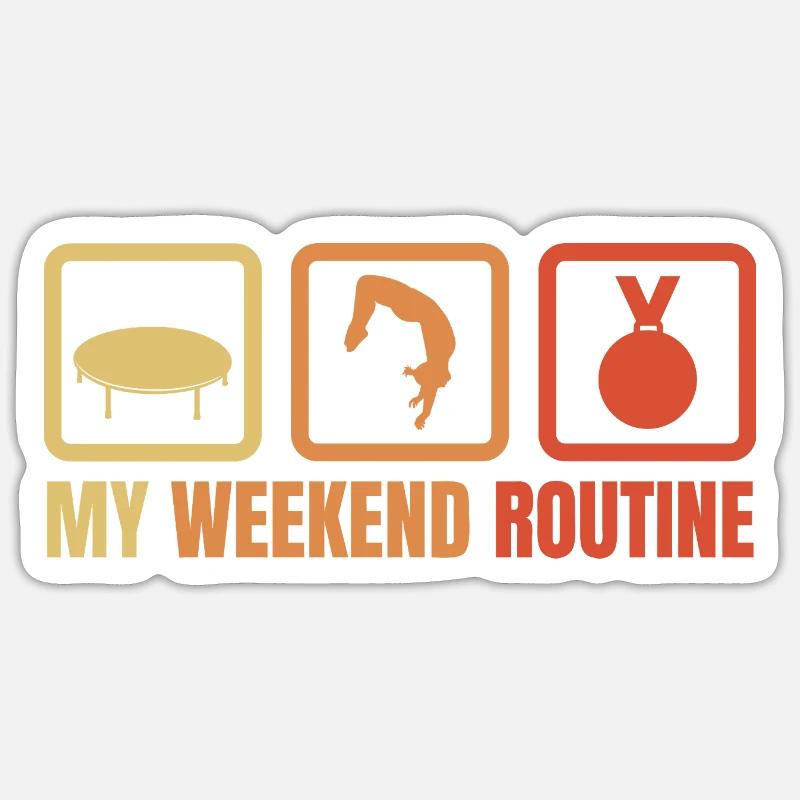 Meine Wochenend Routine Sticker Größe S (10 x 10 cm)