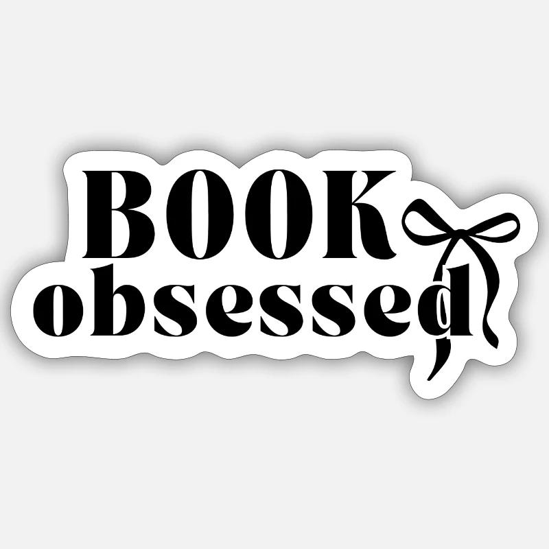 Book obsessed - Sticker Größe S (10 x 10 cm) - Mattweiß