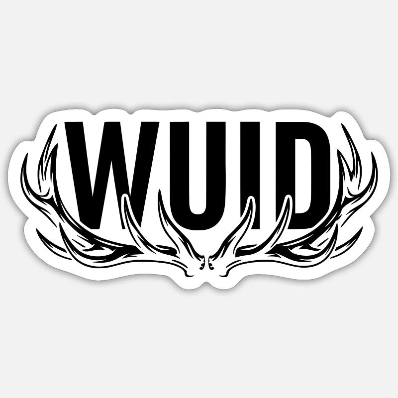 WUID – Modernes bayerisches Design mit Geweih Sticker Größe S (10 x 10 cm)