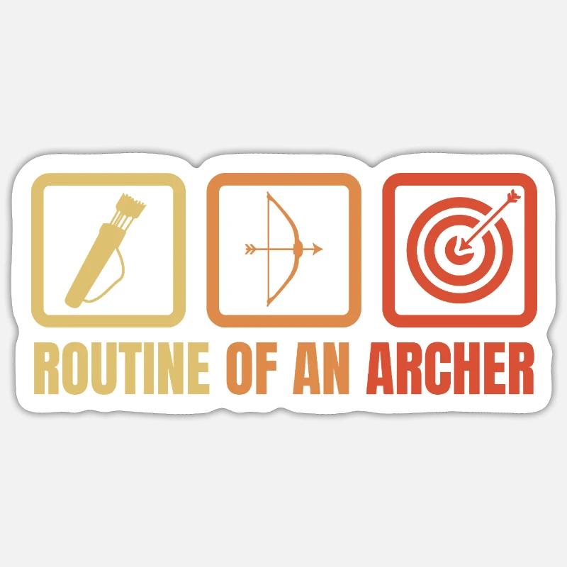 Archery routine - Sticker size S (10 x 10 cm) - white matte