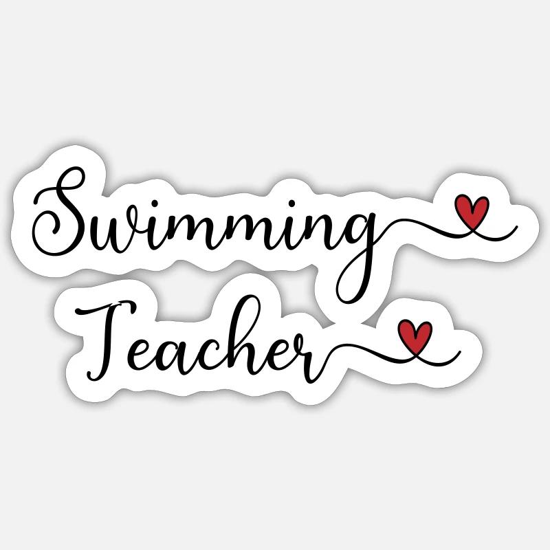 Swimming instructor - Sticker size S (10 x 10 cm) - white matte