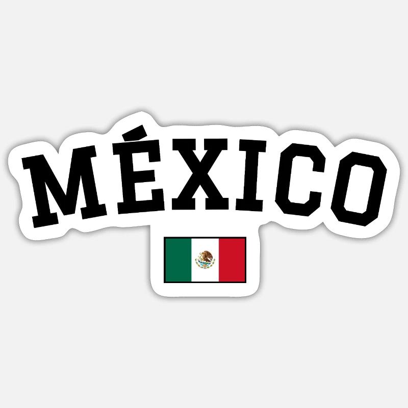 Mexico Flag Design Black - Sticker size S (10 x 10 cm) - white matte