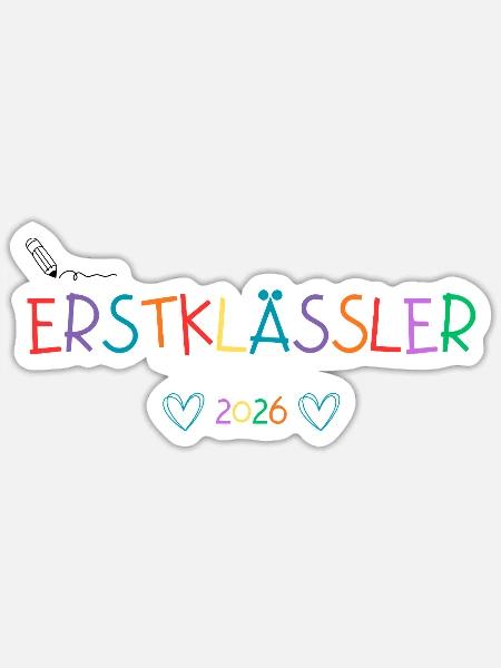 Erstklässler Einschulungsgeschenk Schulkind 2026 - Sticker Größe S (10 x 10 cm) - Mattweiß