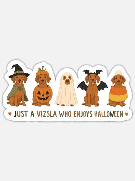 Vizsla Halloween-Crew - Sticker Größe S (10 x 10 cm) - Mattweiß