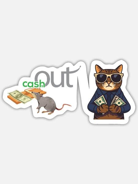 Bargeld - Sticker Größe S (10 x 10 cm) - Mattweiß