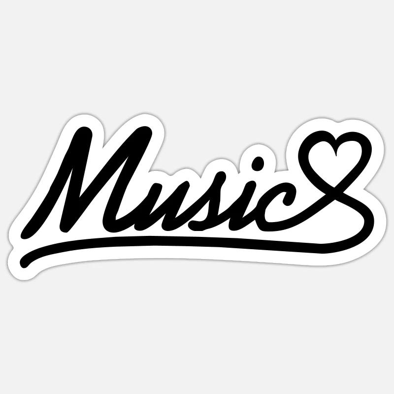 music - Sticker size S (10 x 10 cm) - white matte