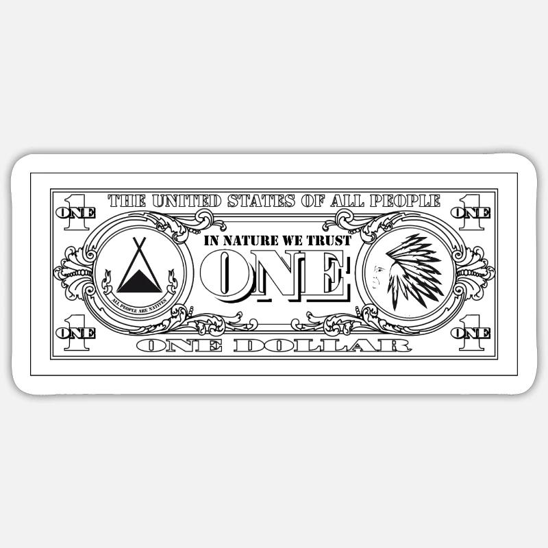 Dollar - Sticker taille S (10 x 10 cm) - blanc mat