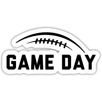GAME DAY, AMERICAN FOOTBALL - Sticker Größe S (10 x 10 cm) - Mattweiß - Vorne