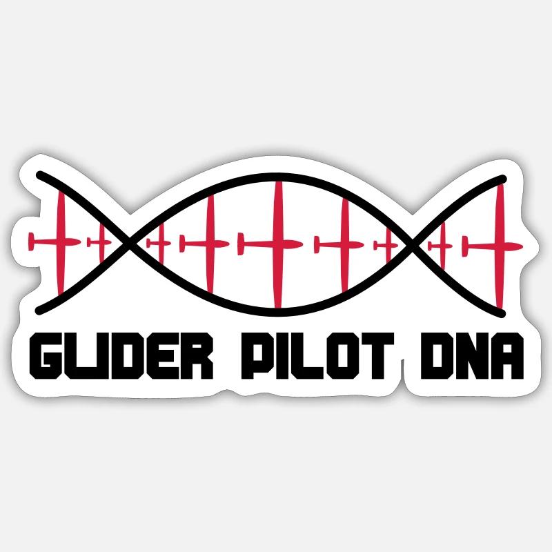 dna segelflieger text - Sticker Größe S (10 x 10 cm) - Mattweiß