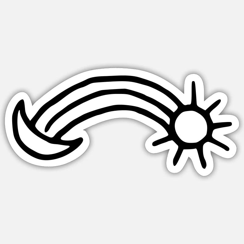 Mond Regenbogen Sonne Sticker Größe S (10 x 10 cm)