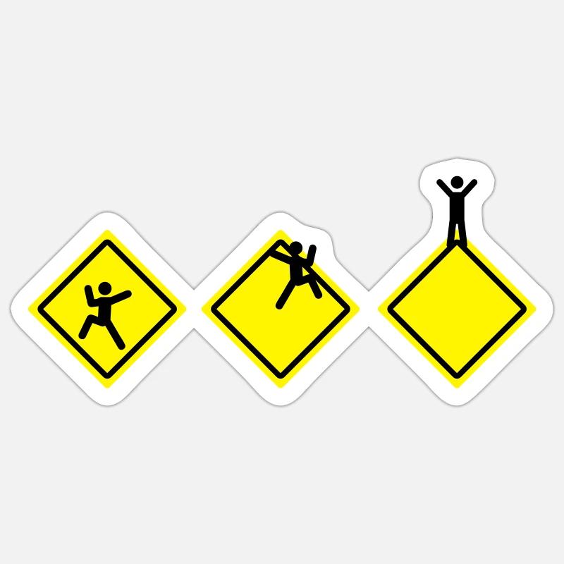 climbing roadsigns - Sticker taille S (10 x 10 cm) - blanc mat