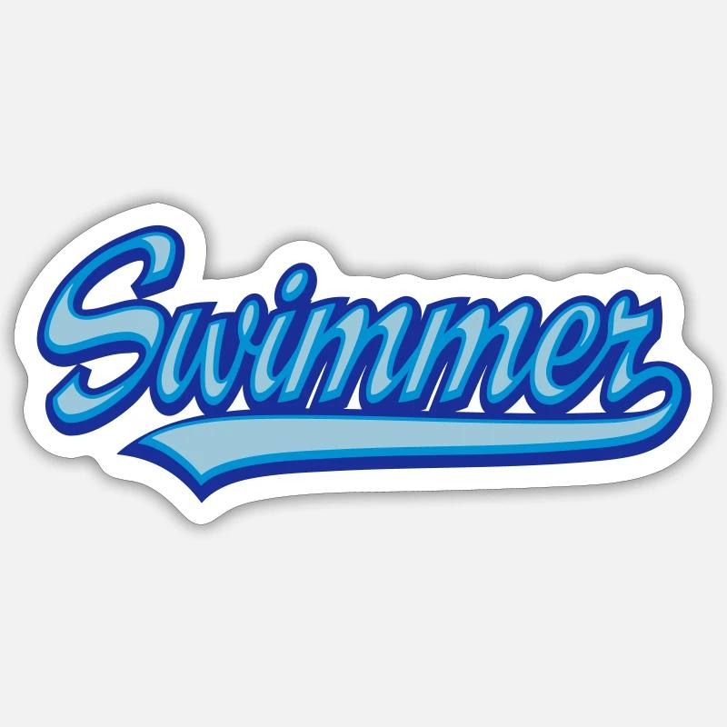 SWIMMER - Sticker Größe S (10 x 10 cm) - Mattweiß