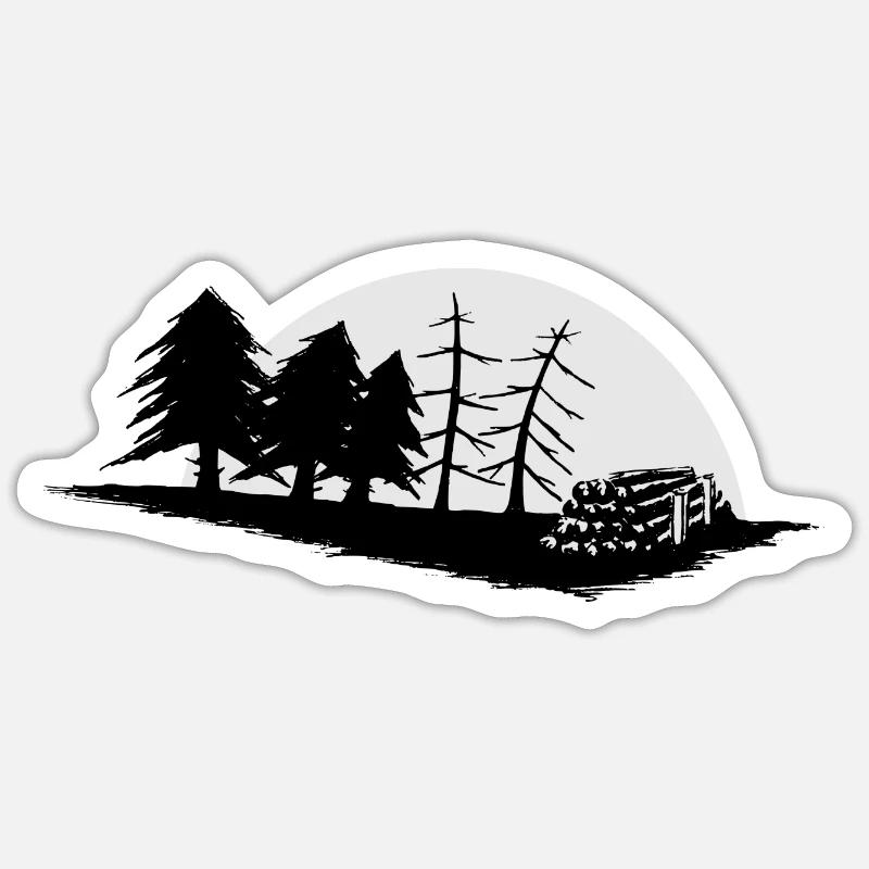 Forestry Forestry Setting Moon Gift Sticker size S (10 x 10 cm)