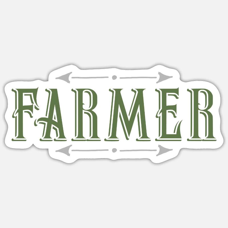 Farmer - Sticker Größe S (10 x 10 cm) - Mattweiß