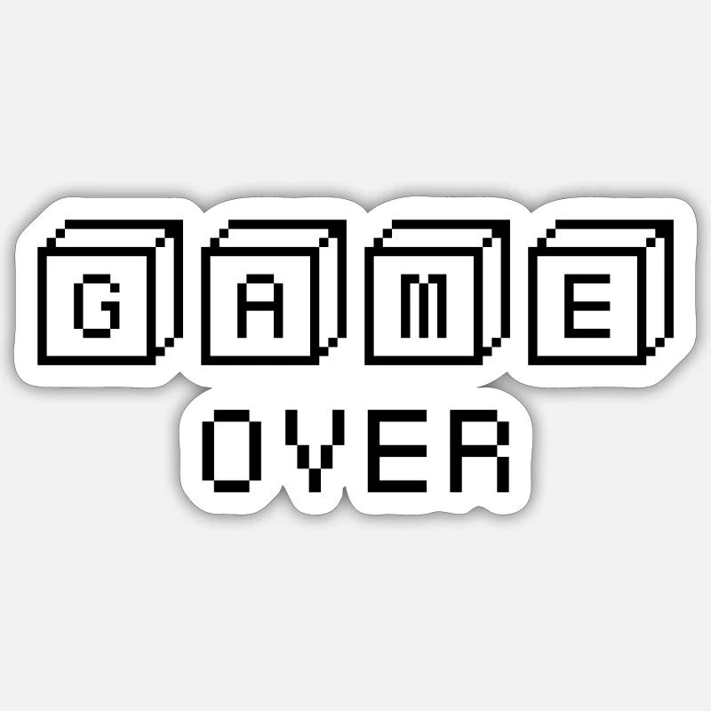 GAME OVER - Sticker taille S (10 x 10 cm) - blanc mat