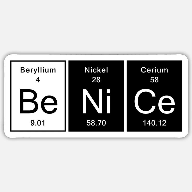 Nice - Be Nice - Sticker taille S (10 x 10 cm) - blanc mat