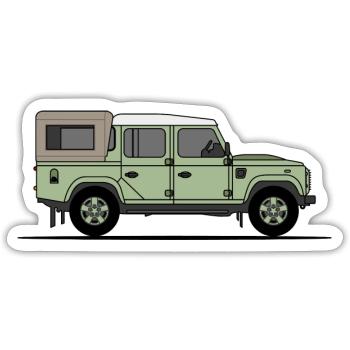 Verteidiger 110 - Abholung - Sticker Größe S (10 x 10 cm) - Mattweiß - Vorne