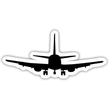 Flugzeug - Sticker Größe S (10 x 10 cm) - Mattweiß - Vorne