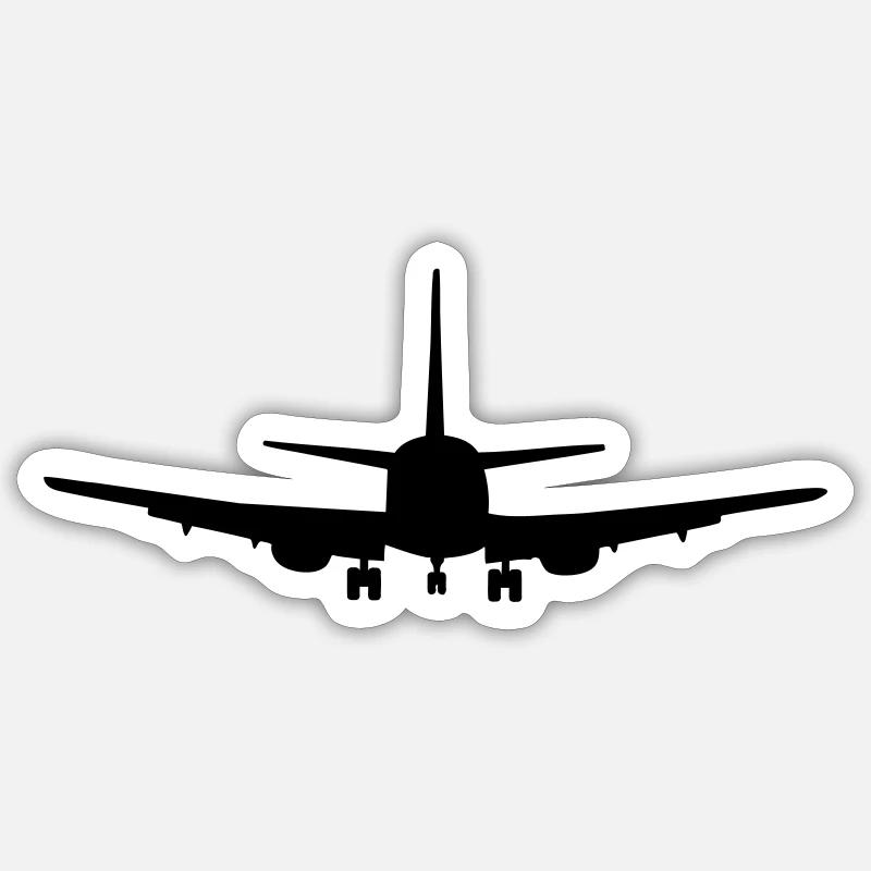 Flugzeug - Sticker Größe S (10 x 10 cm) - Mattweiß