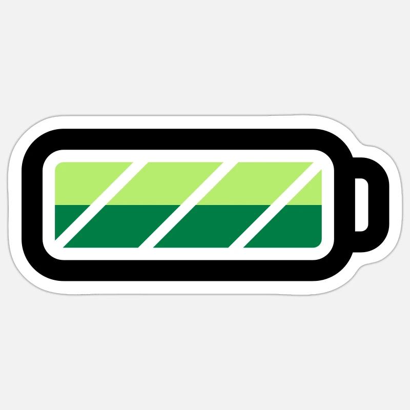 battery - Sticker size S (10 x 10 cm) - white matte