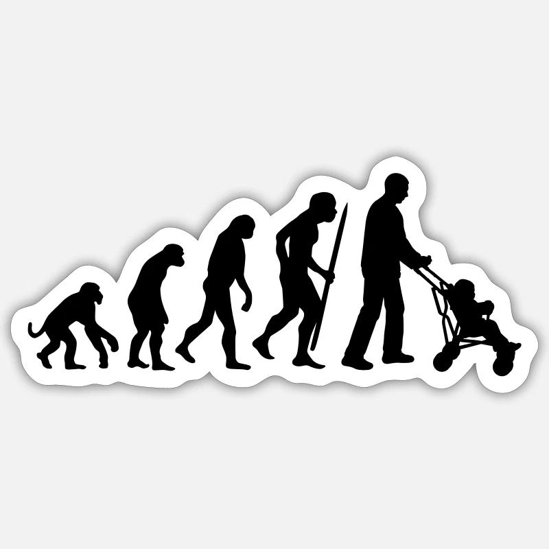 Evolution of the super dad Sticker size S (10 x 10 cm)