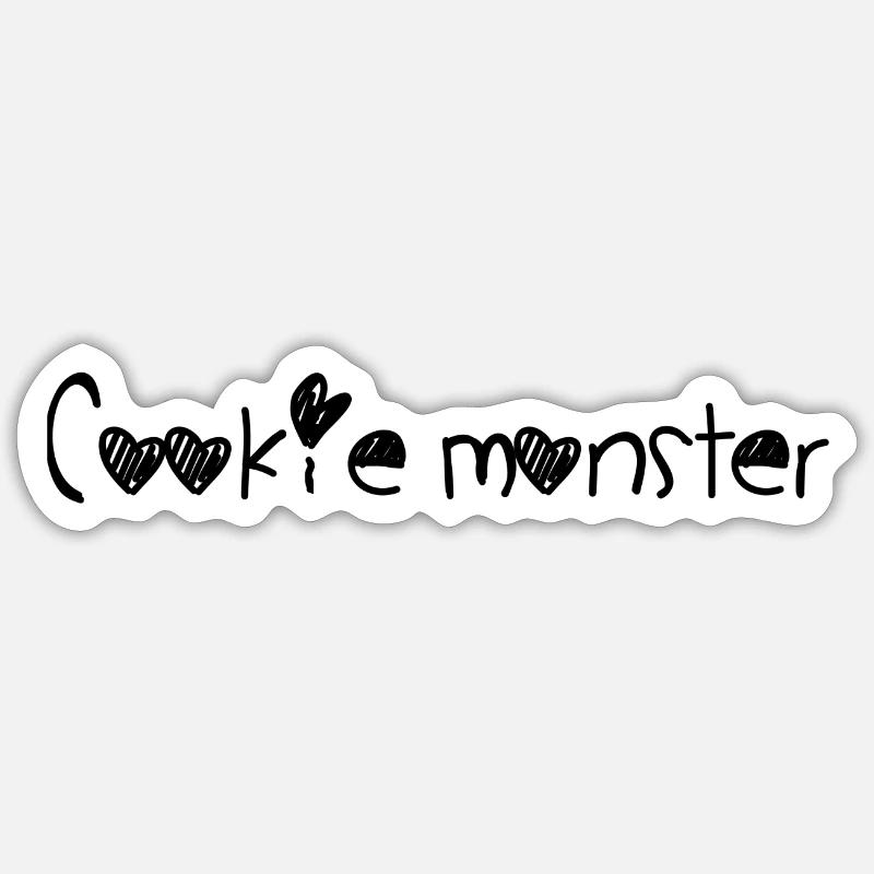 Cookie Monster - Sticker taille S (10 x 10 cm) - blanc mat