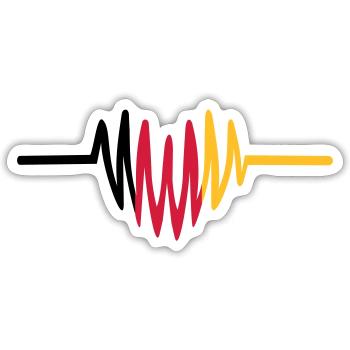 Deutschland Herz - Sticker Größe S (10 x 10 cm) - Mattweiß - Vorne