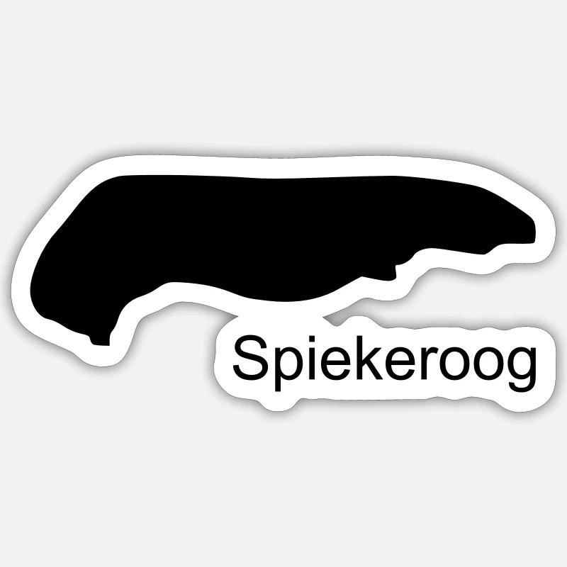 Spiekeroog - Sticker taille S (10 x 10 cm) - blanc mat
