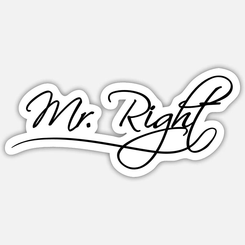 mr right best husband husband text bachelora Sticker size S (10 x 10 cm)