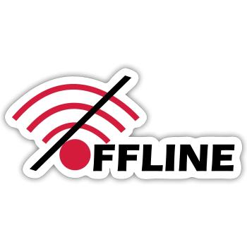 Offline - Sticker size S (10 x 10 cm) - white matte - Front