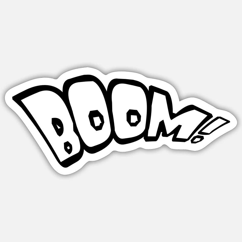 boom texte feu chaud tnt dynamite expl Sticker taille S (10 x 10 cm)